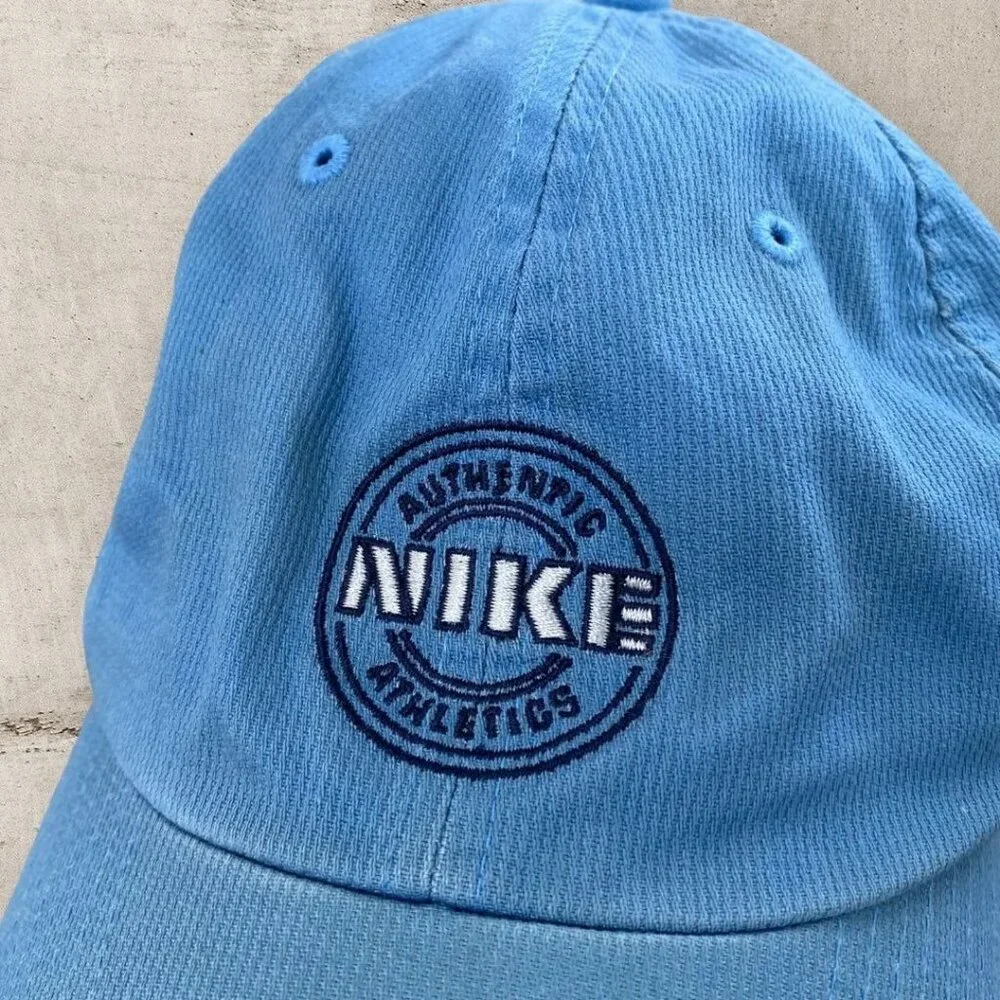 Vintage Nike 90s Hat Authentic Athletics Strapback OSFA Corduroy *Faded *stained